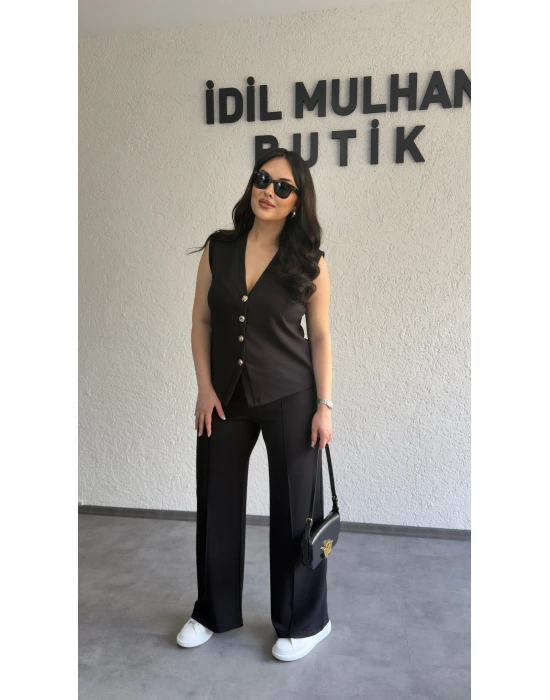 Siyah Zr Model Yelek Pantolon Takım