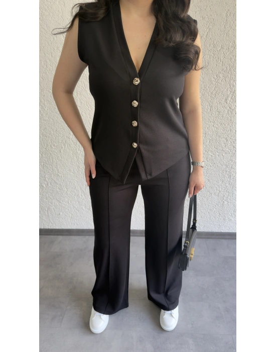 Siyah Zr Model Yelek Pantolon Takım