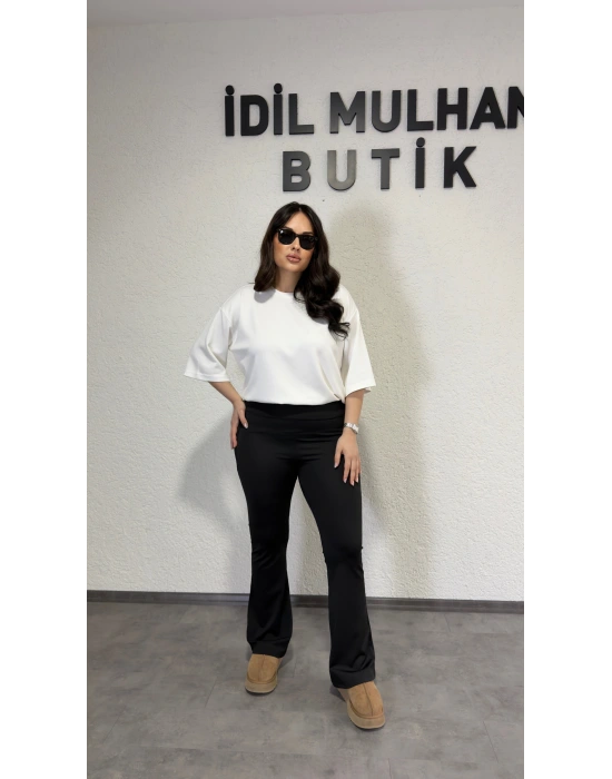 Siyah İspyanyol Paça Tayt