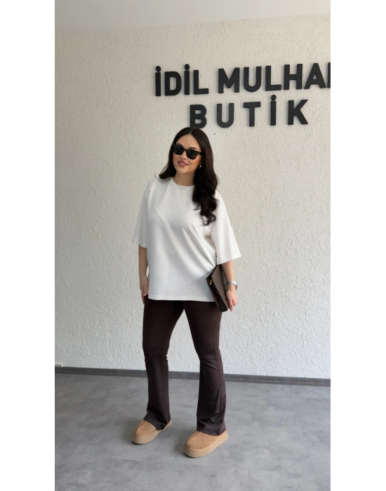 Kahverengi İspyanyol Paça Tayt