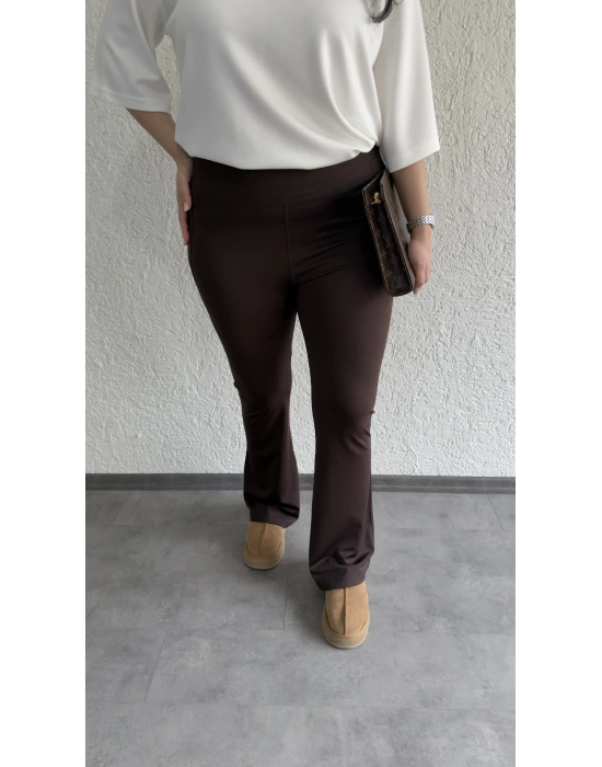 Kahverengi İspyanyol Paça Tayt