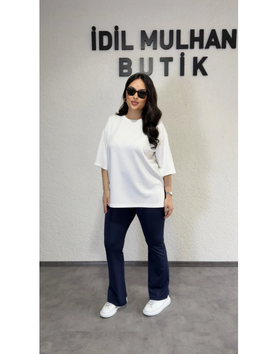 Lacivert İspyanyol Paça Tayt