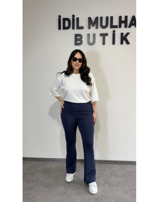 Lacivert İspyanyol Paça Tayt