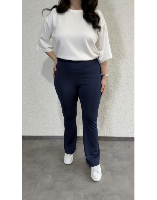 Lacivert İspyanyol Paça Tayt