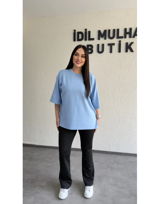 Bebe Mavisi Bisiklet Yaka Oysh Tişört