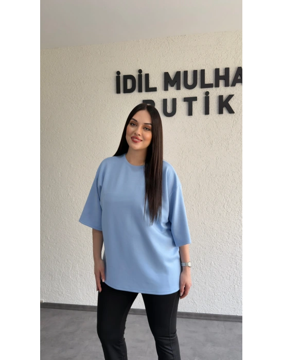 Bebe Mavisi Bisiklet Yaka Oysh Tişört