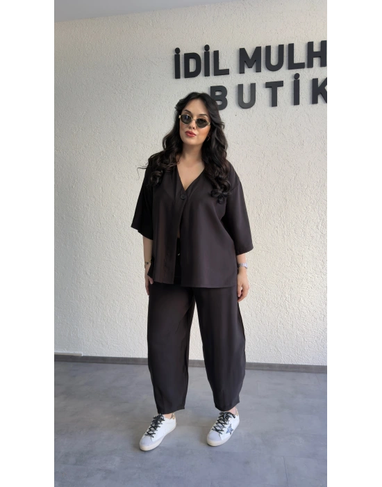 Siyah Tek Düğmeli Bohem Tensel Takım