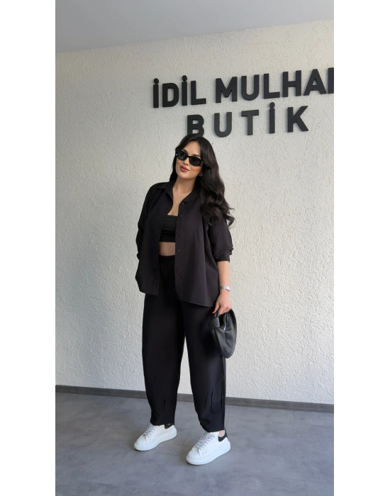 Siyah Gömlekli Tensel Takım