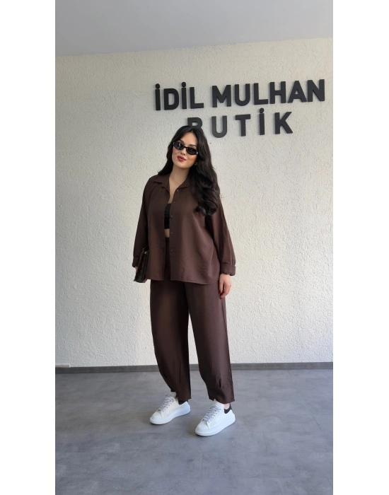 Acı Kahve Gömlekli Tensel Takım