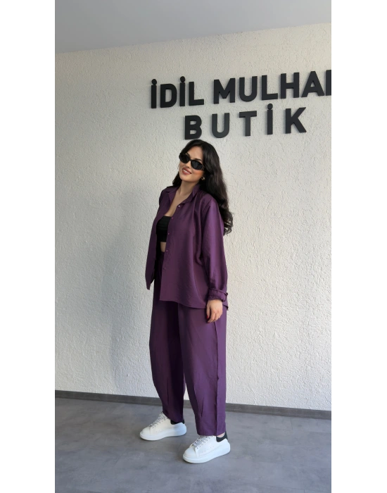 Mürdüm Gömlekli Tensel Takım