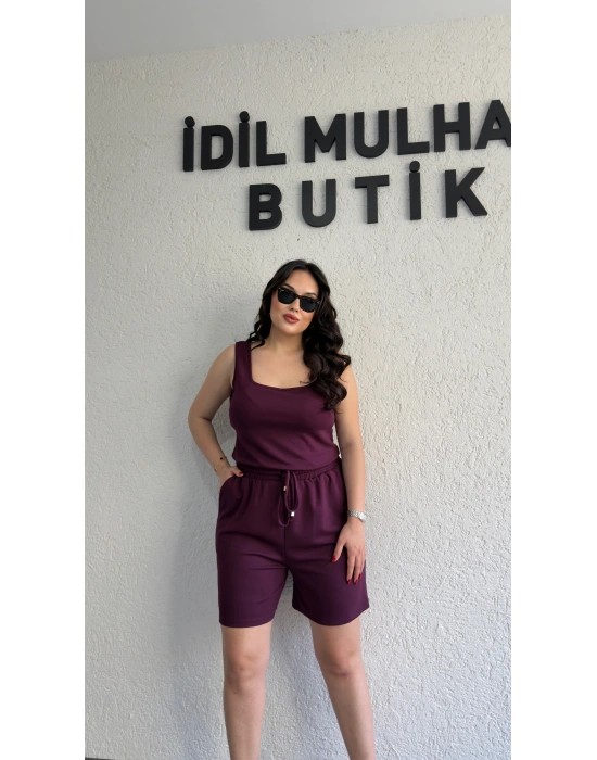 Mürdüm Oysh Kumaş Şortlu Takım
