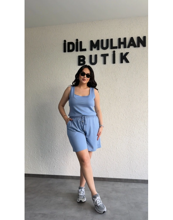 Bebe Mavisi Oysh Kumaş Şortlu Takım