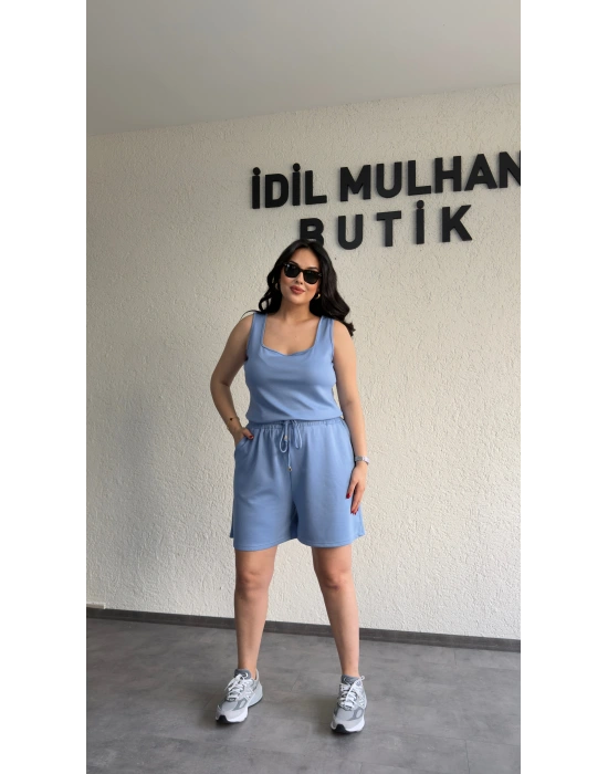 Bebe Mavisi Oysh Kumaş Şortlu Takım