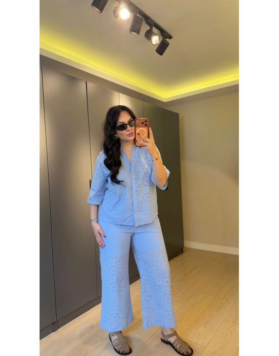 Bebe Mavi Pamuk Fisto Premium Takım
