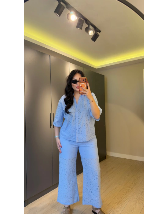 Bebe Mavi Pamuk Fisto Premium Takım