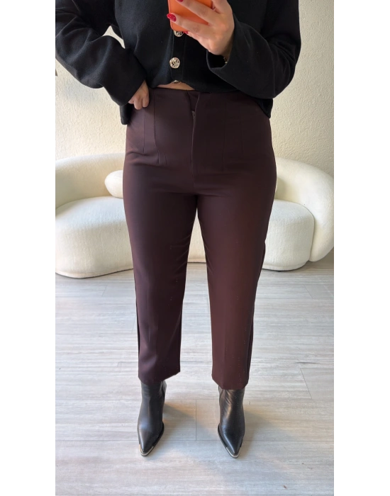 Acı Kahve Zr Model Yüksek Bel Pantolon