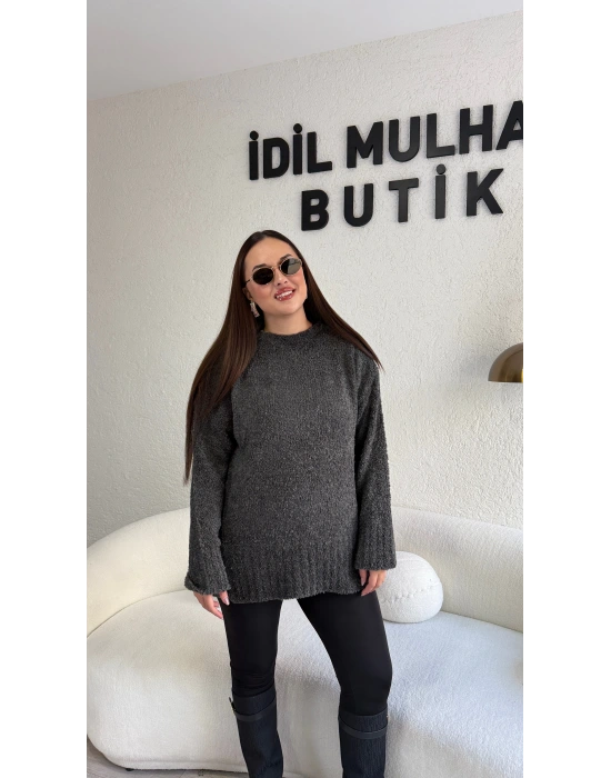 Antrasit Bukle Triko Kazak