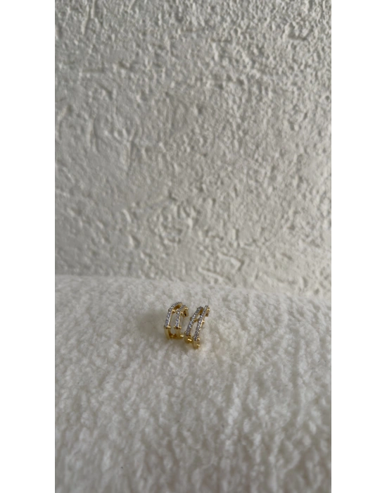 Baget Taşlı Küpe Gold