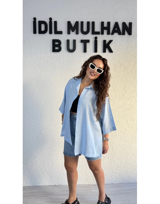Bebe Mavisi Tensel Gömlek