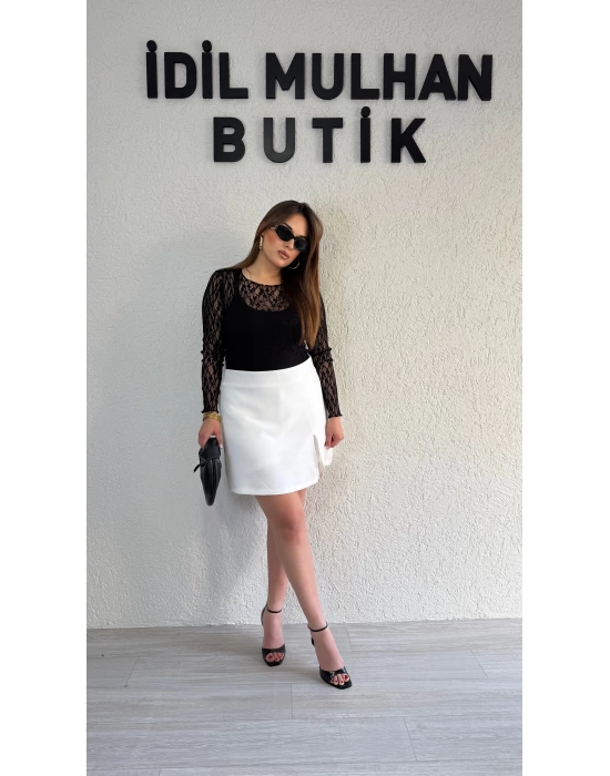 Beyaz Şort Etek