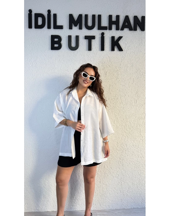 Beyaz Tensel Gömlek