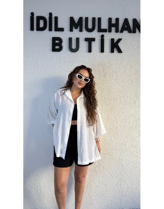 Beyaz Tensel Gömlek