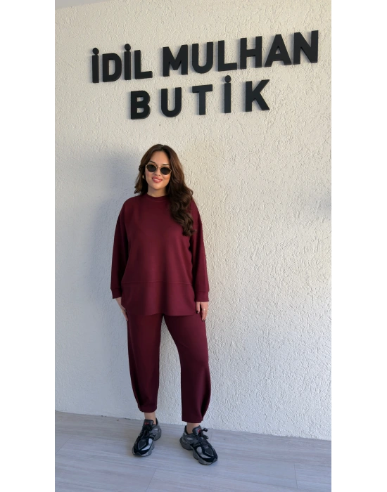 Bordo Oysh Kumaş Pis Kesim Salaş Takım