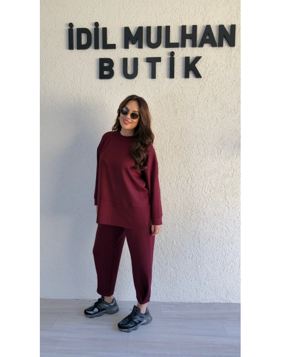 Bordo Oysh Kumaş Pis Kesim Salaş Takım