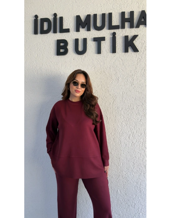 Bordo Oysh Kumaş Pis Kesim Salaş Takım