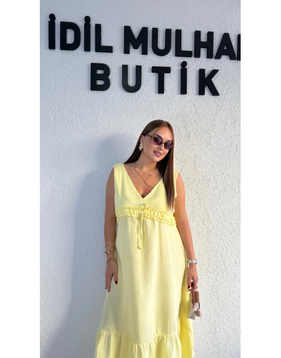 Butter Yellow Müslin Elbise