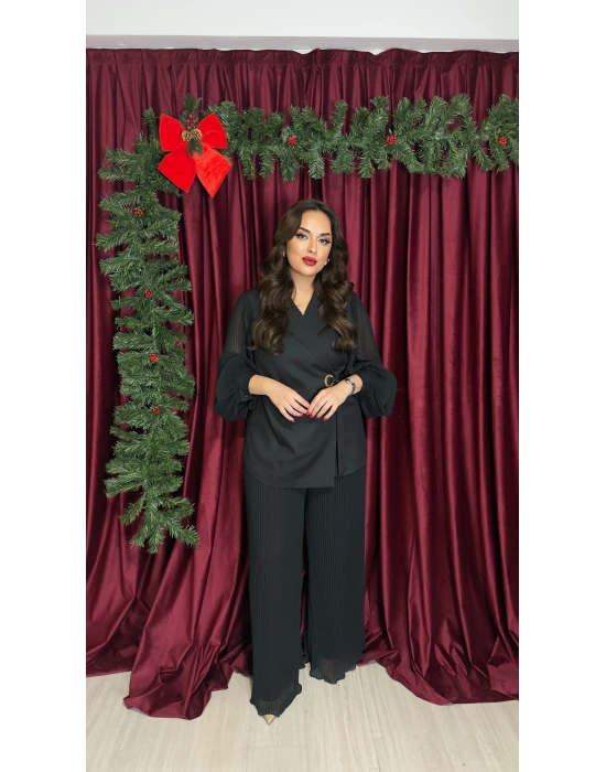 Double Şifon Kol Ve Pantolon Takım