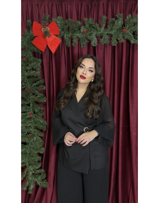 Double Şifon Kol Ve Pantolon Takım