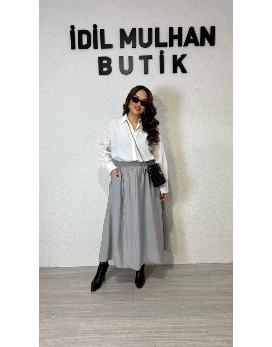 Gri Tensel Etek