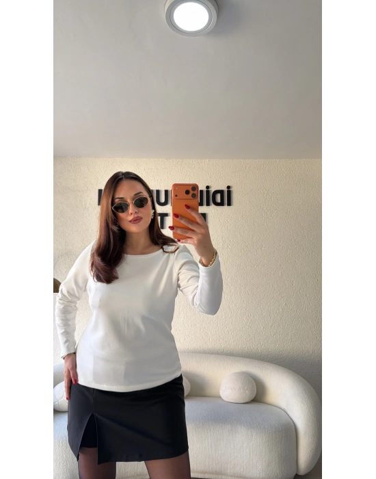 Krem Omzu Tokalı Oysh Bluz