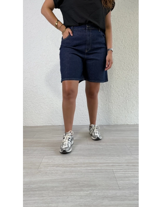 Lacivert Denim Şort