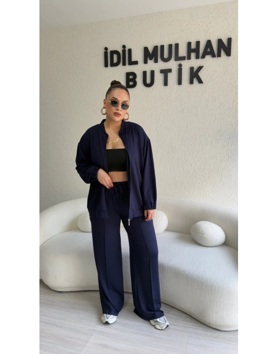 Lacivert Kolej Ceketli Takım