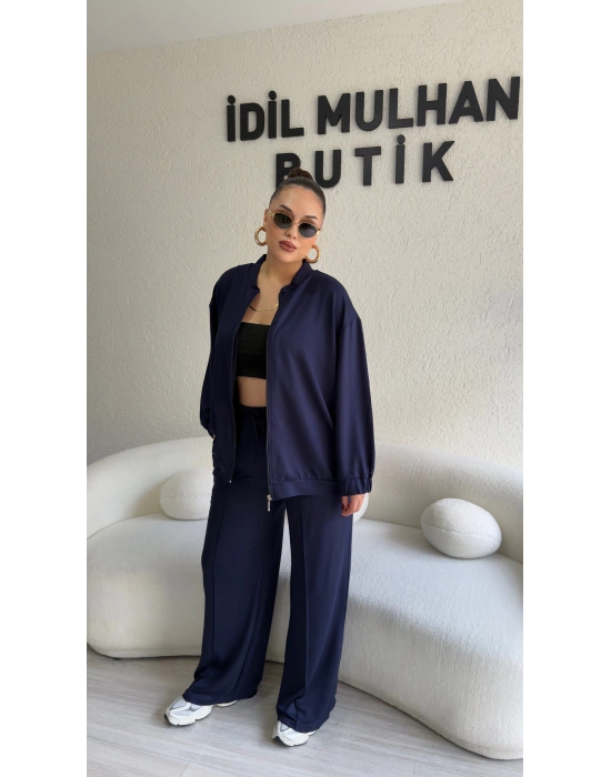 Lacivert Kolej Ceketli Takım