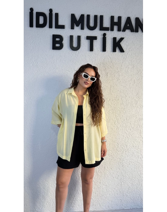 Limon Sarısı Tensel Gömlek