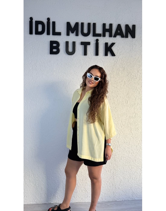 Limon Sarısı Tensel Gömlek