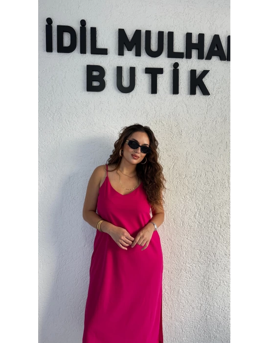 Pembe Askılı Elbise