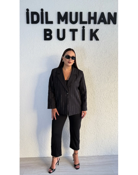 Premium Taş Detaylı Blazer Ceket