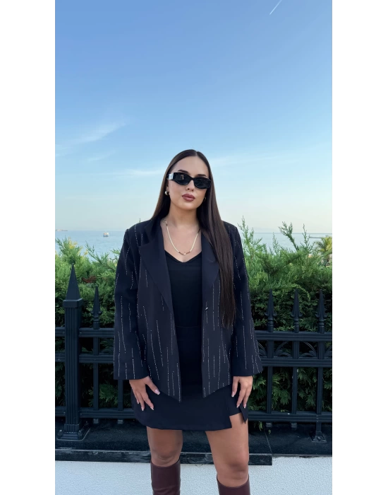 Premium Taş Detaylı Blazer Ceket
