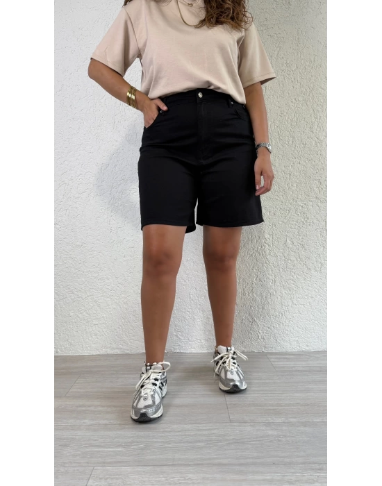 Siyah Denim Şort