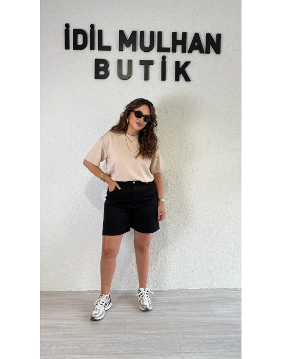 Siyah Denim Şort