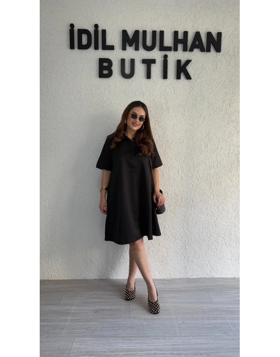 Siyah Gömlek Elbise
