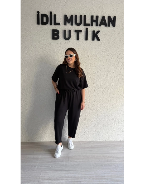 Siyah Kısa Kol Modal Takım
