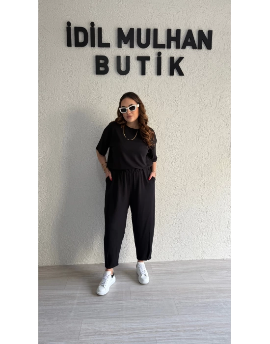 Siyah Kısa Kol Modal Takım