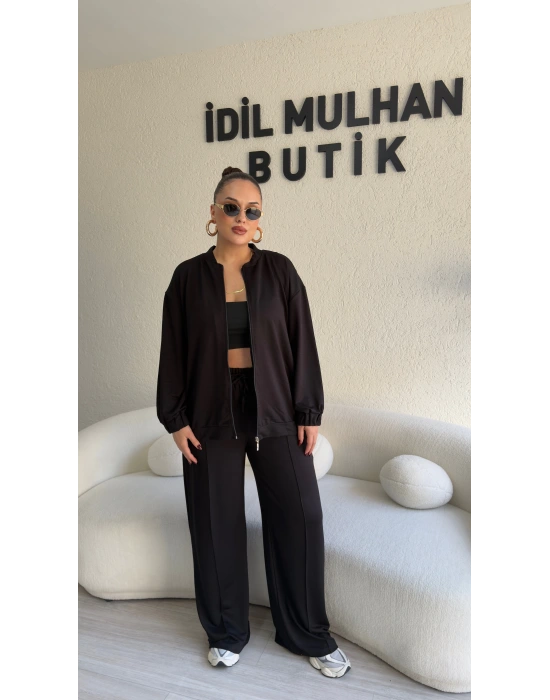 Siyah Kolej Ceketli Takım