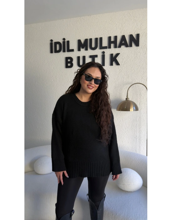 Siyah Marka Oversize Kazak
