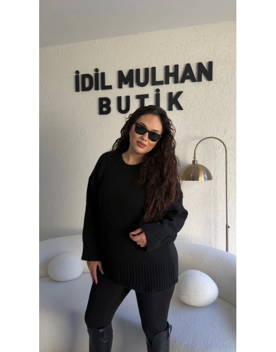 Siyah Marka Oversize Kazak